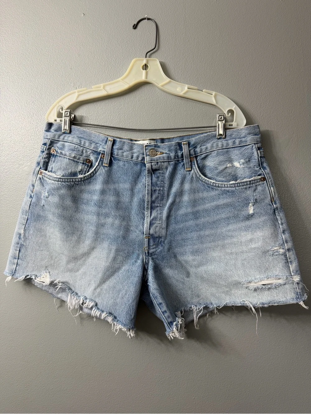 agolde parker long shorts Light Blue Denim Cutoff Shorts 32